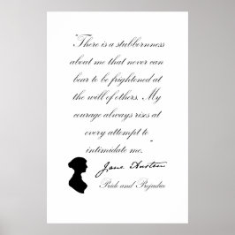 Poster Orgulho de Jane Austen e citação de preconceito