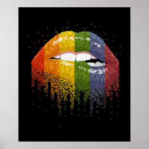 Poster Orgulho de Lábios LGBT - Gay, Homossexual, lésbica