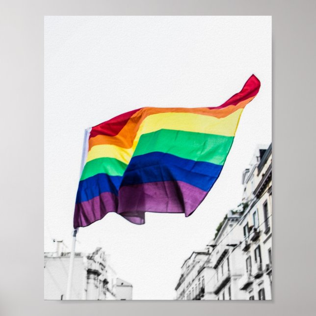 Poster Orgulho de Sinalizador Arco-Íris (Frente)
