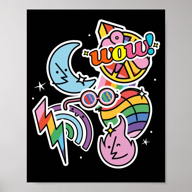 Poster Orgulho de trovão. Ama arco-íris. Amor! (Frente)