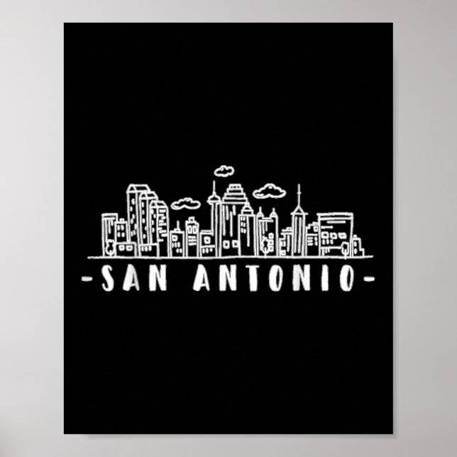 Poster Orgulho de Tx de Skyline San Antonio Texas (Frente)