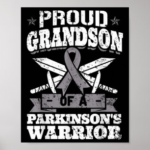 Poster Orgulho Do Avô De Um Guerreiro Parkinsons Pd Aware