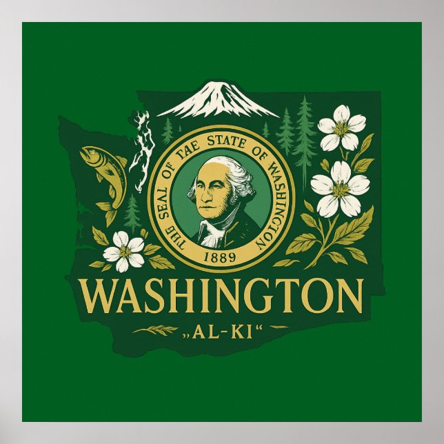 Poster orgulho do estado de Washington (Frente)
