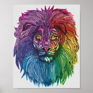 Poster Orgulho do Leão Arco-Íris