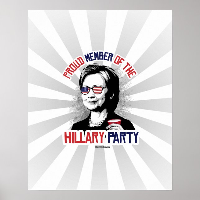 Póster Orgulho do Partido Hillary (Frente)