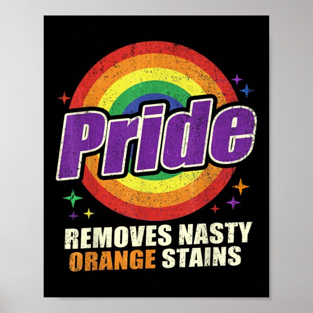 Poster Orgulho Engraçado Remove Manchas Laranja Desagradá (Frente)