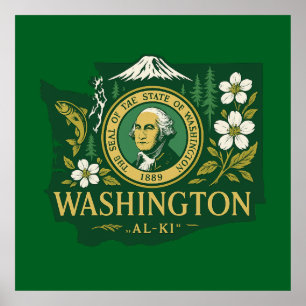 Poster Orgulho estatal de Washington