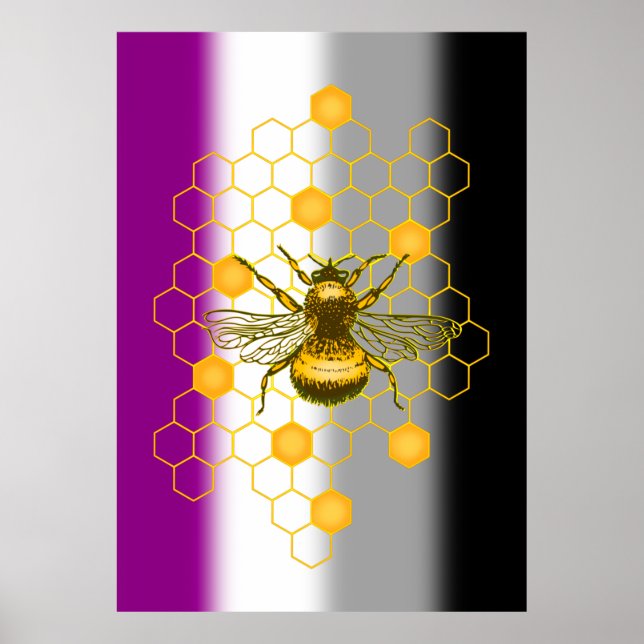 Poster Orgulho gay Arco-Íris LGBT Asexual (Frente)