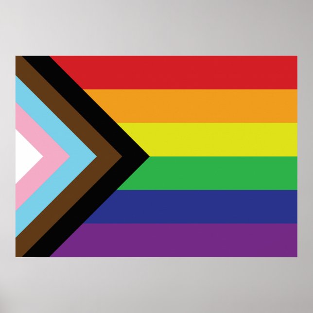 Poster Orgulho gay Arco-Íris Sinalizador Progressivo LGBT (Frente)