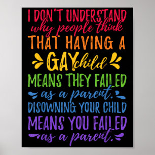 Poster Orgulho Gay - Citação de Mãe Pai Orgulhoso Parenta