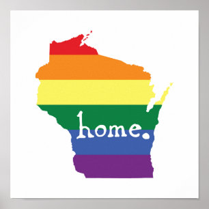 Poster Orgulho gay de Wisconsin  Mapa do lar