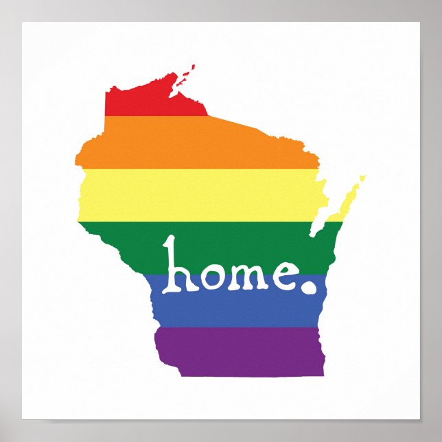 Poster Orgulho gay de Wisconsin | Mapa do lar (Frente)