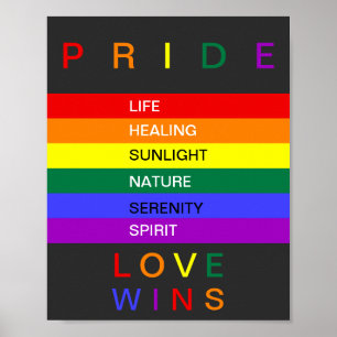 Poster Orgulho gay do LGBT Rainbow Love ganha personaliza