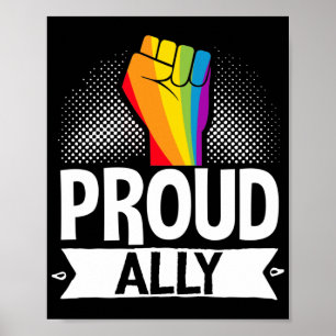 Poster Orgulho gay LGBT Mês Orgulhoso Ally Fist