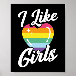 Poster Orgulho gay Mês LGBT Eu Gosto De Meninas