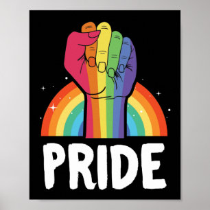 Poster Orgulho gay Mês LGBT Orgulho Punho Arco-Íris