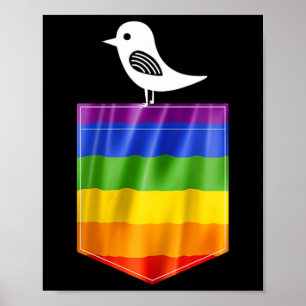 Poster Orgulho gay Sinalizador Pequeno Pássaro Lgbt Resis