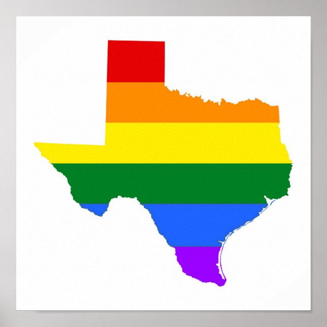 Poster Orgulho gay | Texas Rainbow (Frente)