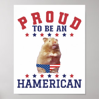 Poster Orgulho Hamerican Hamste Patriótico Americano de 4