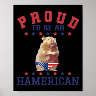 Poster Orgulho Hamerican Hamste Patriótico Americano de 4