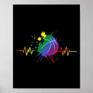 Poster Orgulho Lésbico Gay Coração Batimento Esboço Arco-