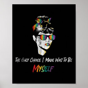 Poster Orgulho LGBT Arco-Íris Ser Eu Próprio Retro Vint