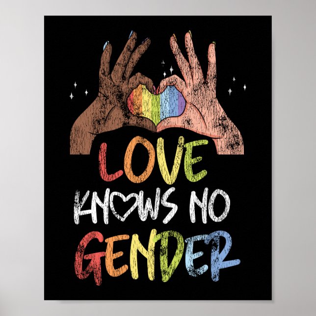 Poster Orgulho LGBT O Amor Arco-Íris Não Conhece Nenhum G (Frente)