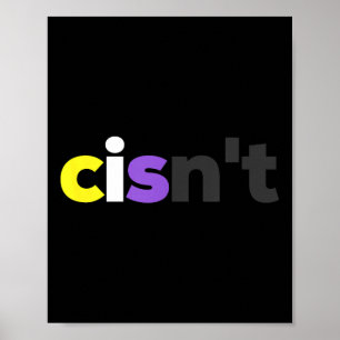 Poster Orgulho Lgbtq Não Binário Cisnt - Funny Cisnt Lgbt