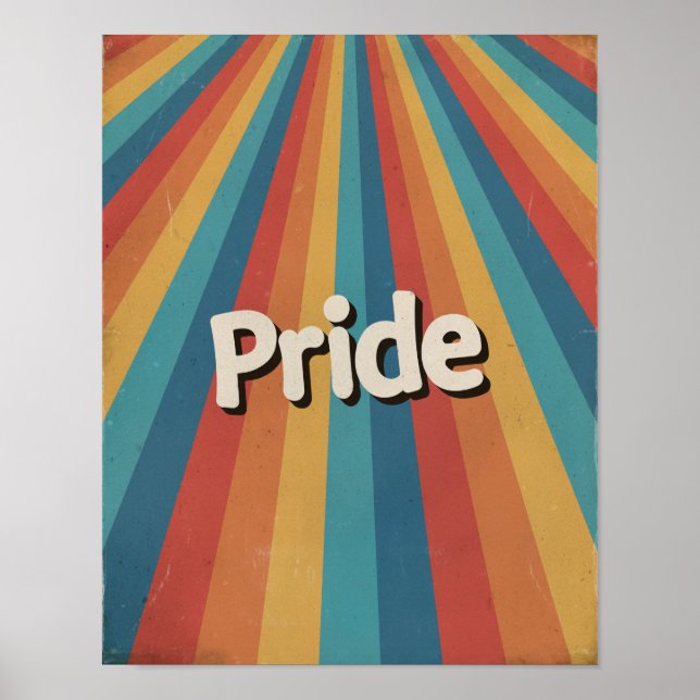 Poster Orgulho LGBTQ+ Retro Sunburst (Frente)