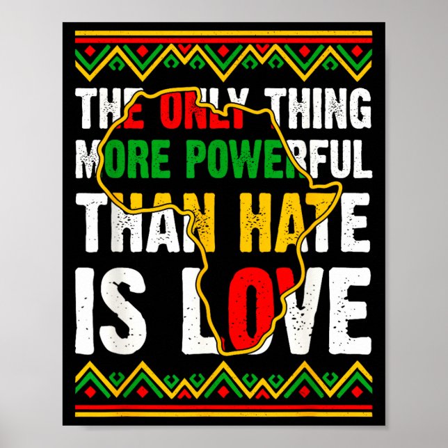 Poster Orgulho negro afro americano amor maior que (Frente)