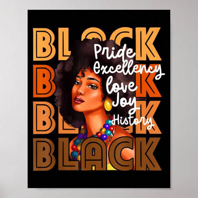 Poster Orgulho negro excelência amor alegria história _ (Frente)