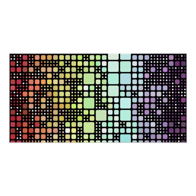 Póster Orgulho Neurogênero Geométrico Groovy Funky Retro (Frente)