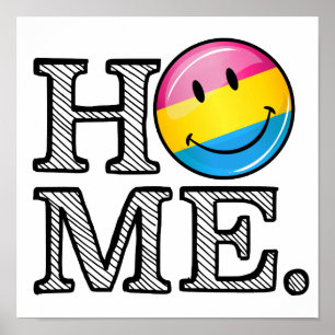 Póster Orgulho Pansexual Sorrindo Bandeira