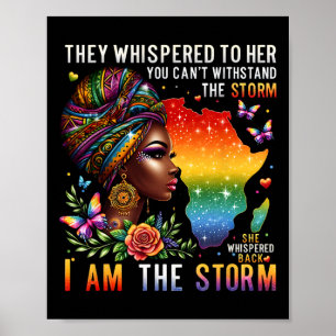 Poster Orgulho Retro Mulher Negra Eu Sou A Tempestade Ins