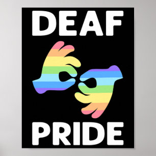 Poster Orgulho. Sinal de Consciência Linguagem de Mão Org