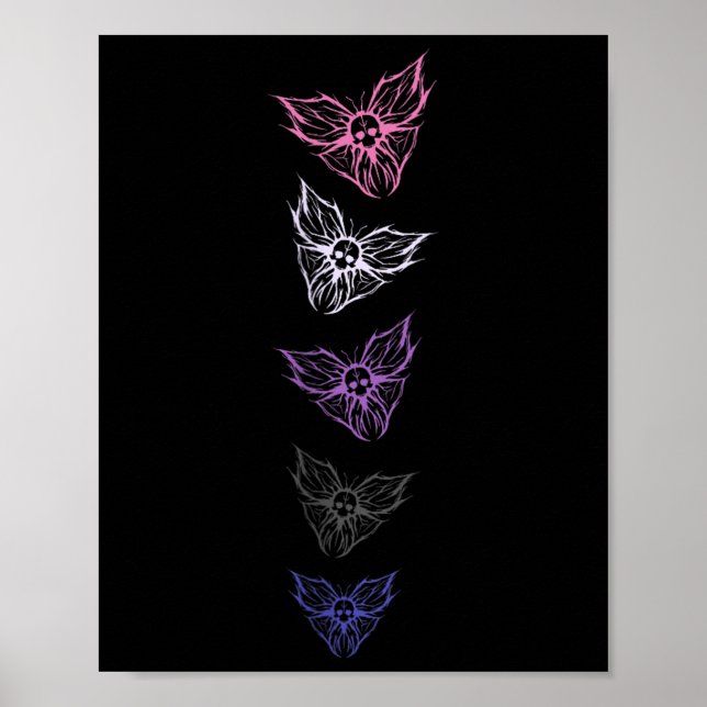 Poster Orgulho Sutil Gênero Fluido Gótico Borboleta, Não  (Frente)