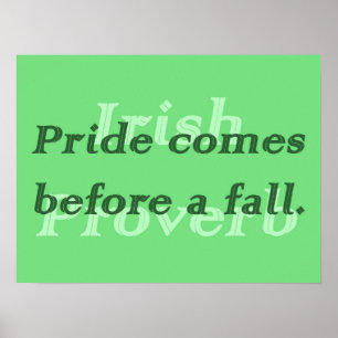 Poster Orgulho vem antes da queda - provérbio irlandês