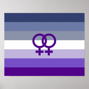 Poster Orgulho WLW de amor lésbico