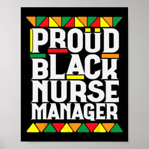 Poster Orgulhosa Enfermeira Negra Gerente Mês da História