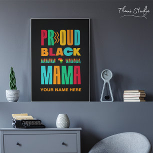 Póster Orgulhosa Família do Mês da História Negra da Mãe 