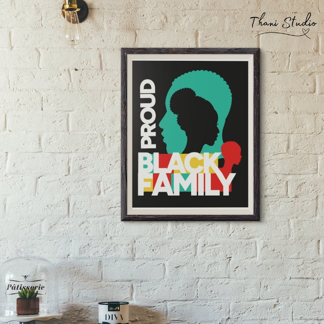 Póster Orgulhosa Família Negra História Negra Mês (Criador carregado)
