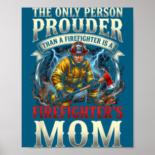 Poster Orgulhosa Mãe Bombeiro Departamento de Bombeiros A