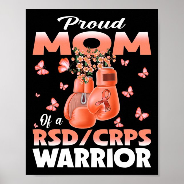 Poster Orgulhosa Mãe De Um Guerreiro De Rsd Crps Boxando  (Frente)