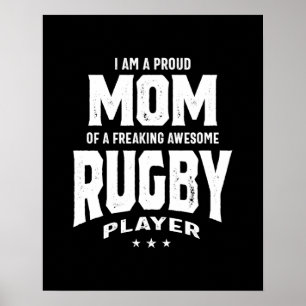 Poster Orgulhosa Mãe De Um Jogador De Rugby Incrível