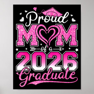 Poster Orgulhosa mãe de um veterano da turma de 2026 grad