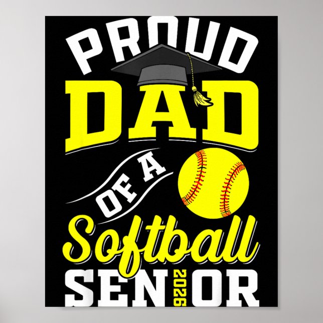 Poster Orgulhosa mãe de uma turma de formandos de softbal (Frente)