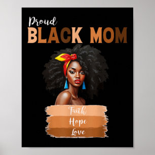 Poster Orgulhosa Mãe Negra Melanina Dia das Mães Afro-Ame