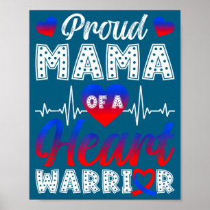 Poster Orgulhosa Mamãe De Um Guerreiro Do Coração Mês De