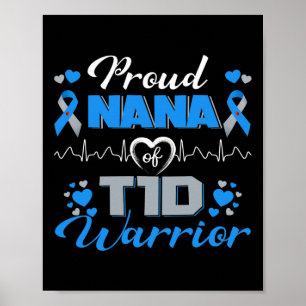 Poster Orgulhosa Nana Do Guerreiro T1d Tipo 1 Awarenes Di
