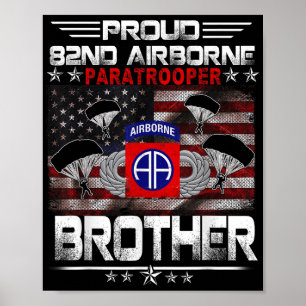 Poster Orgulhoso 82º Avião Paratrooper Irmão Americano Fl